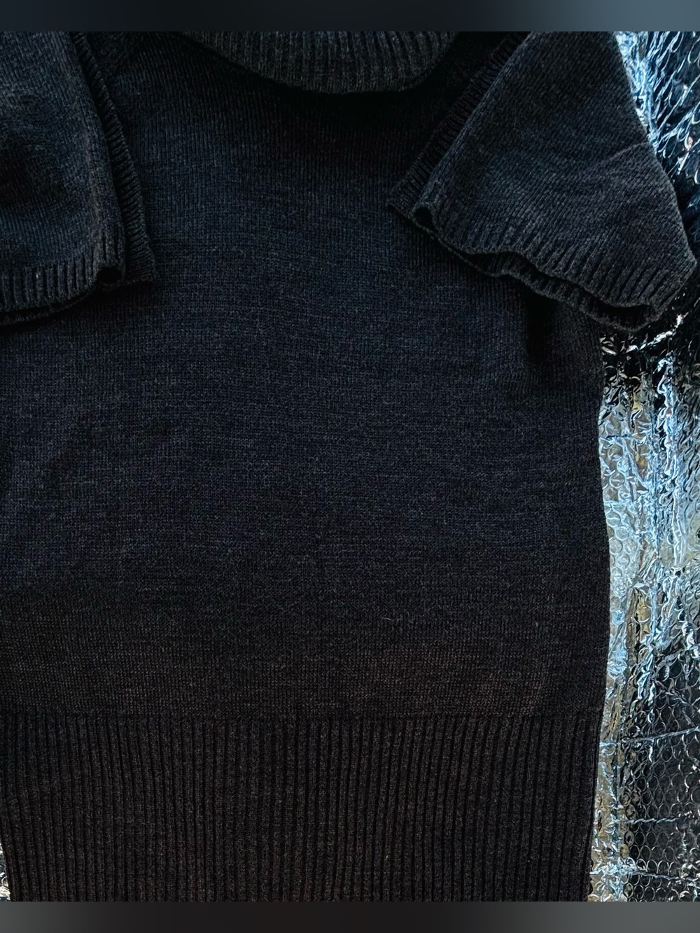 Worthington brown cowl neck short-sleeve sweater. - Picture 9 of 11